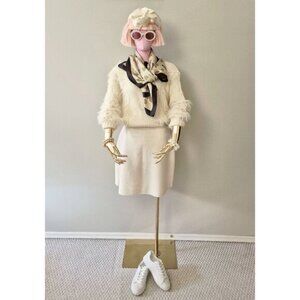 NWT Rachel Zoe beige cream short skirt L